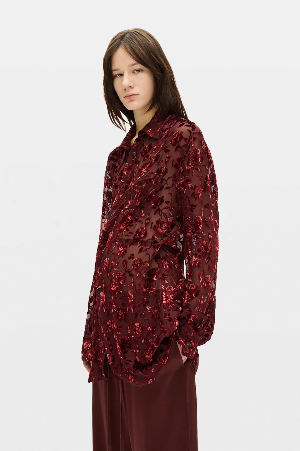 ELISABETH SHIRT ROSES CRIMSON