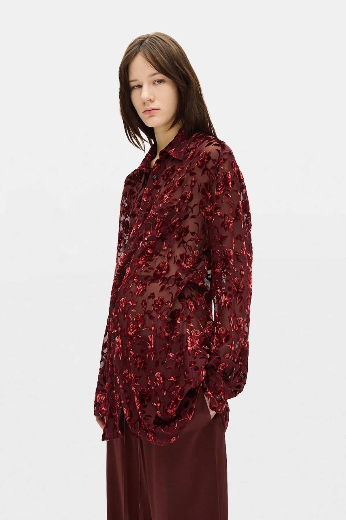 ELISABETH SHIRT ROSES CRIMSON