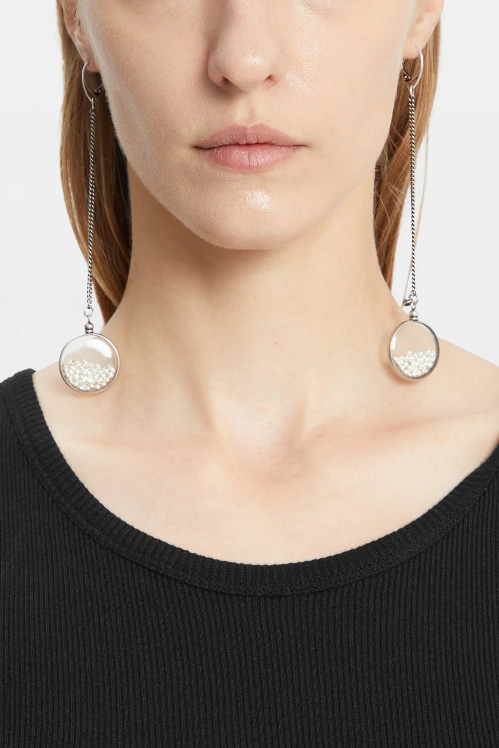 BILHA MEDAILLON EARRINGS AND LITTLE BALLS ANTIQUE SILVER