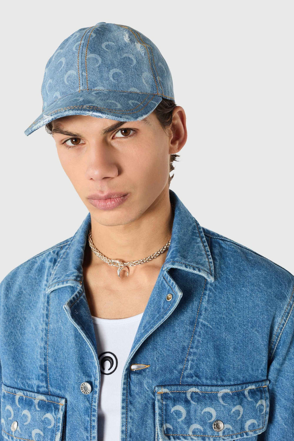 MOON DENIM BASEBALL CAP LIGHT BLUE