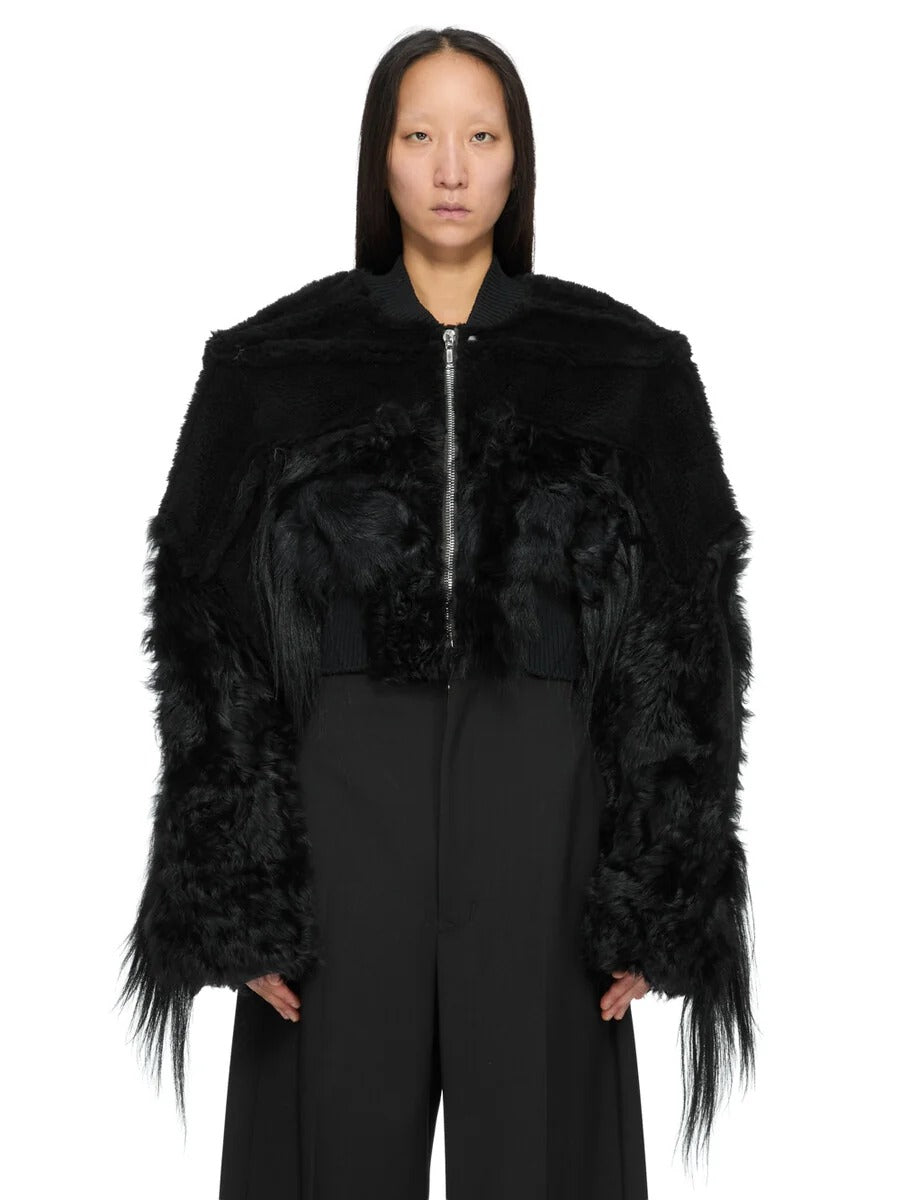 COLLAGE BOMBER CROPPED BLACK
