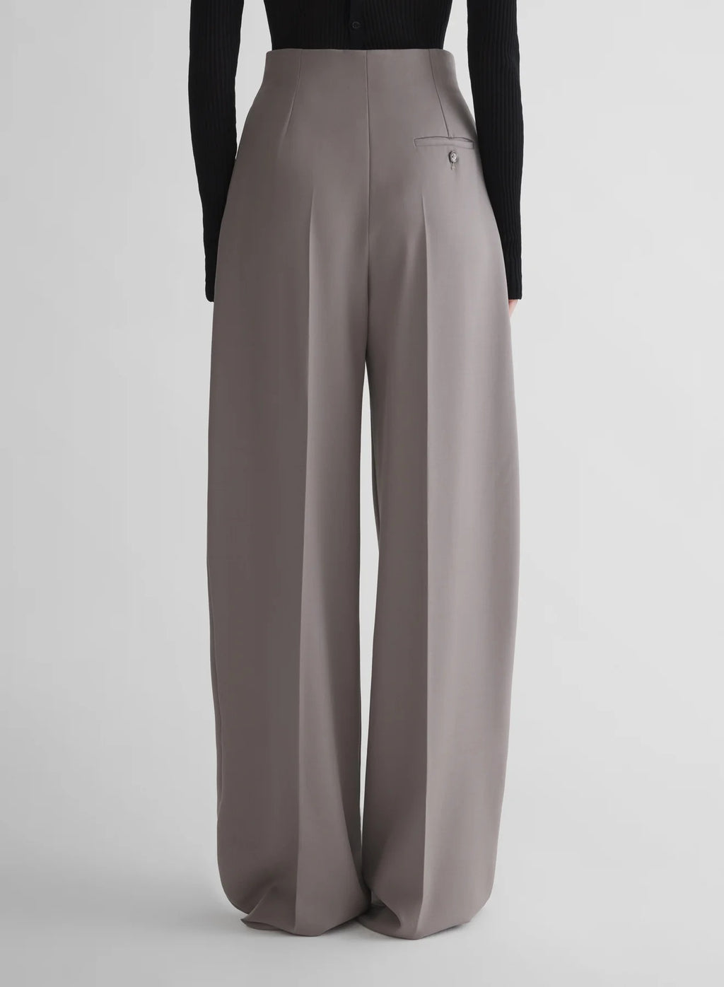 HIGH WAIST MASCULINE STRAIGHT PANTS GREY