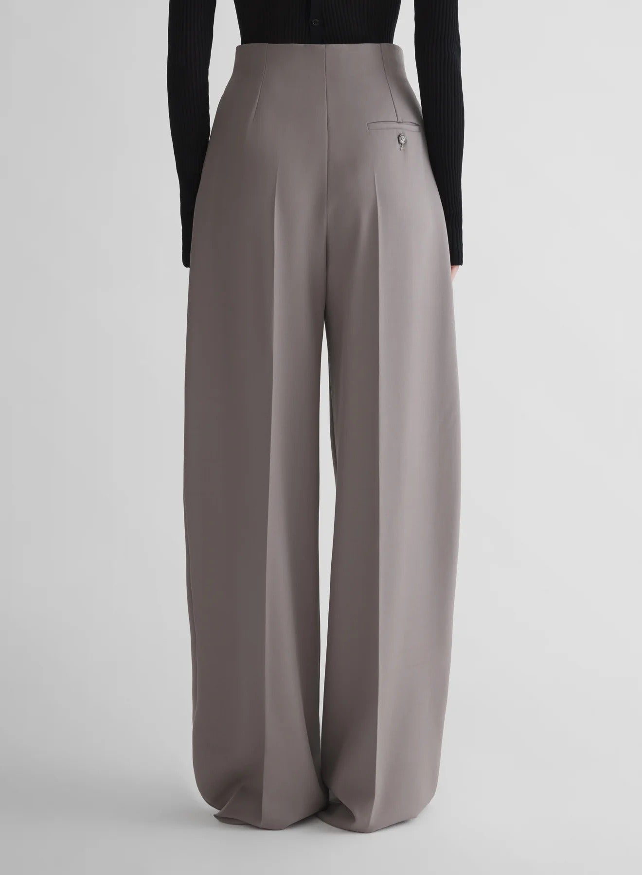 HIGH WAIST MASCULINE STRAIGHT PANTS GREY