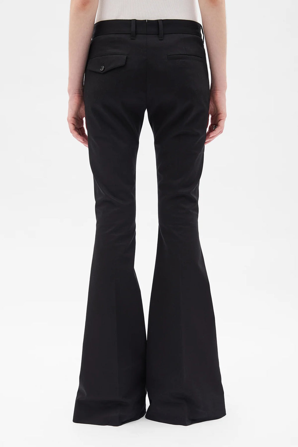 ADRI BOOTCUT TROUSERS COTTON TWILL BLACK