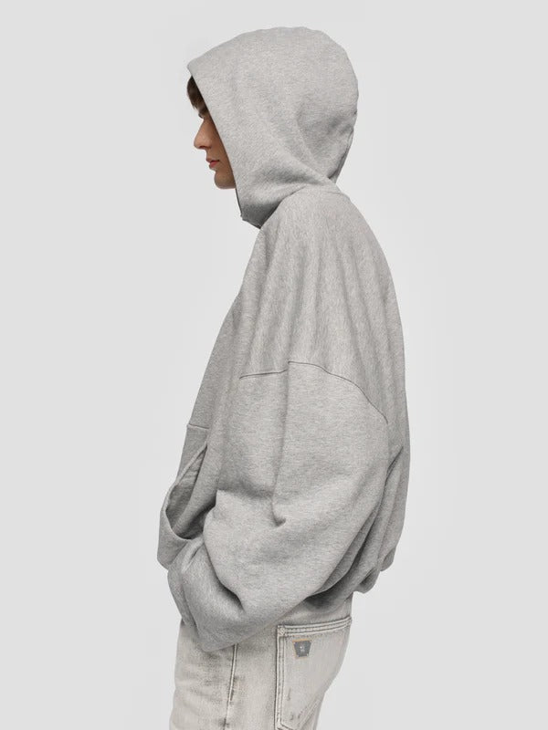 INFLATED HEATHER GREY HOODIE