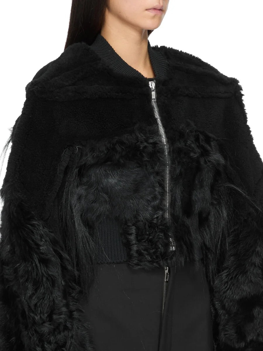 COLLAGE BOMBER CROPPED BLACK