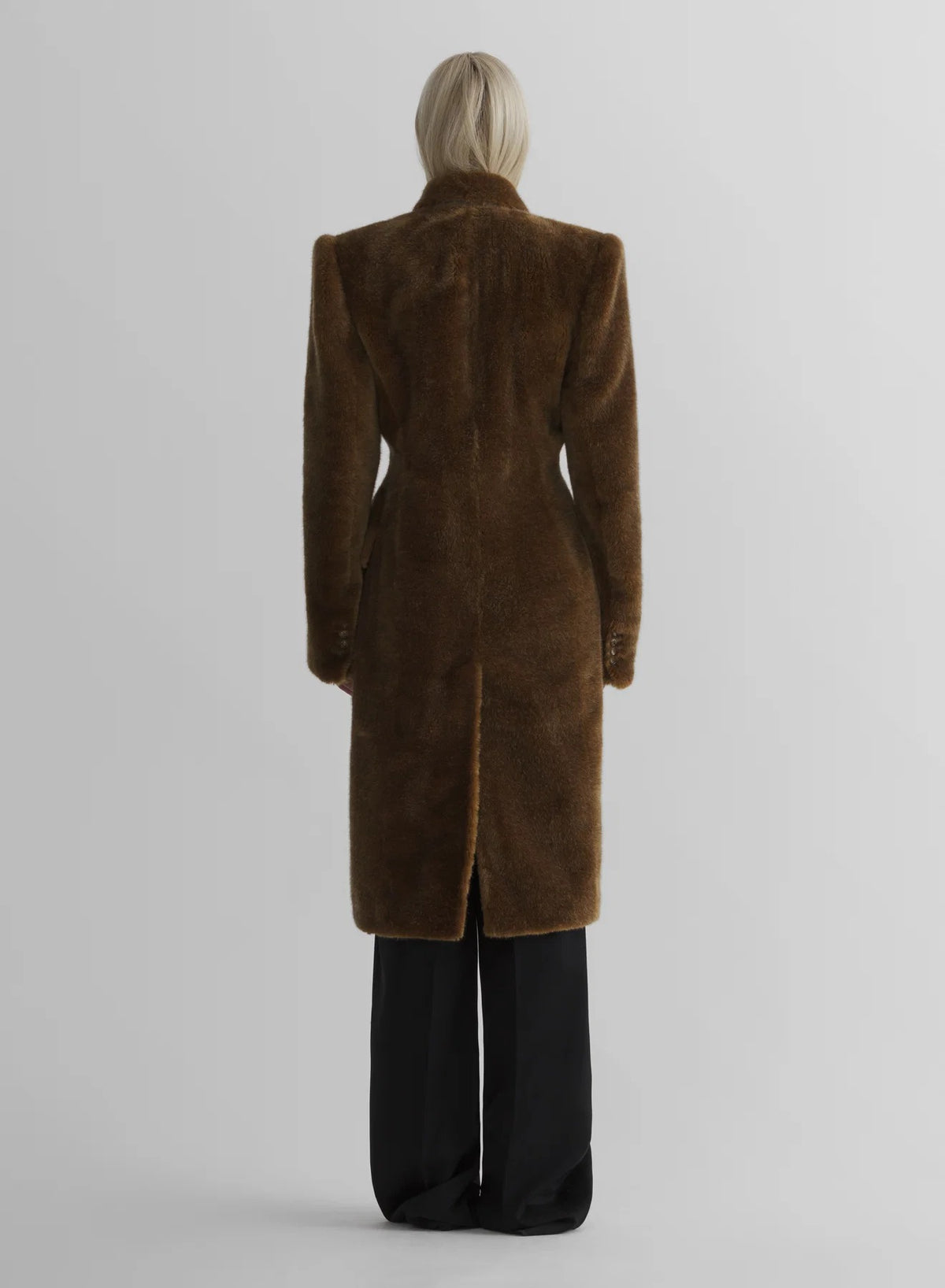 MASCULINE DOUBLE BREASTED COAT BROWN