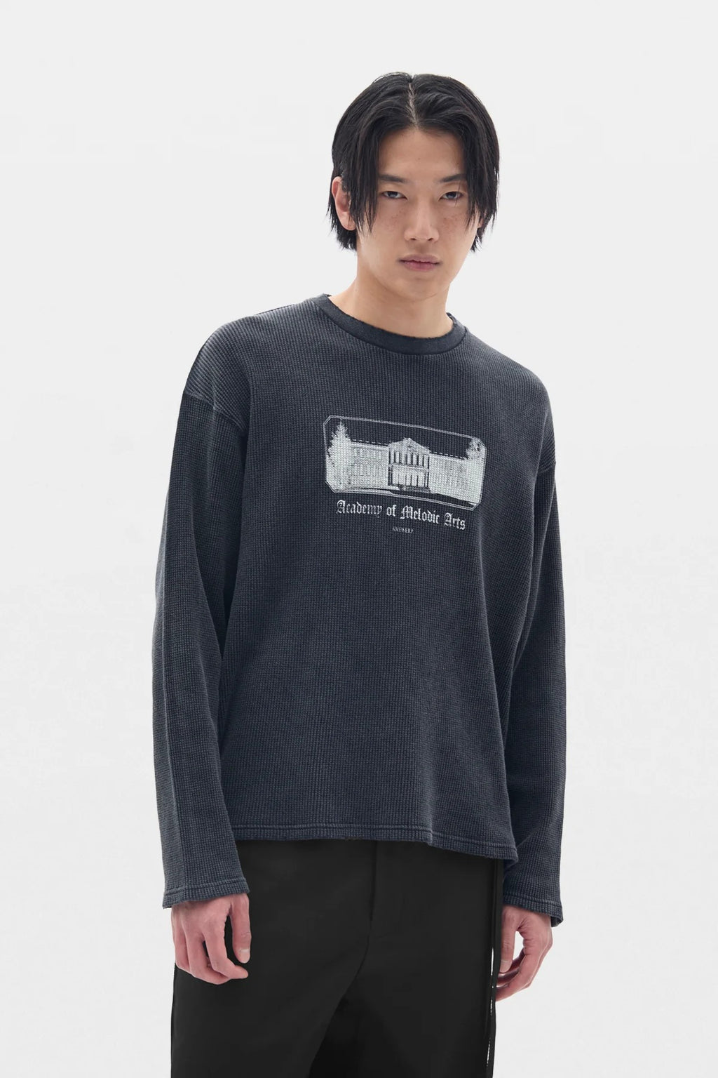EMIL WAFFLE JERSEY T-SHIRT "ACADEMY" FADED BLACK