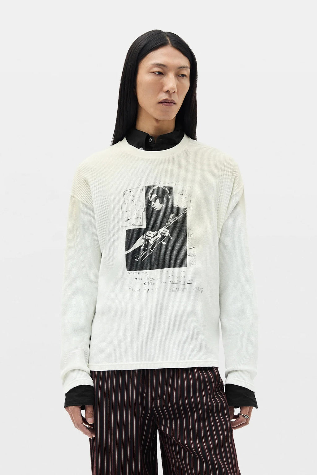 EMIL WAFFLE JERSEY T-SHIRT "THE NIGHT WHISPERS" PRINT CHALK