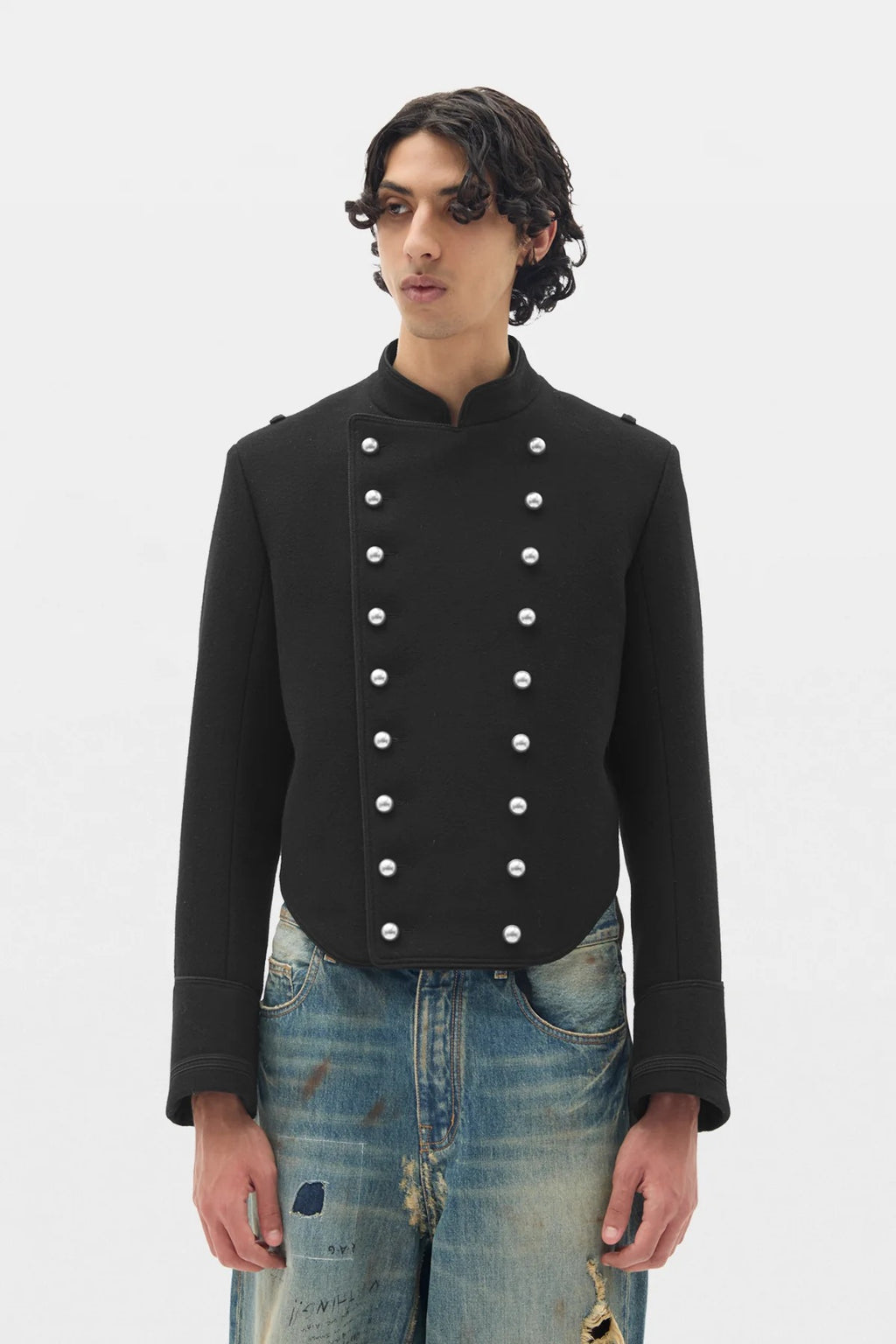NOA DOUBLE BREASTED CROPPED MARSINA JACKET BLACK