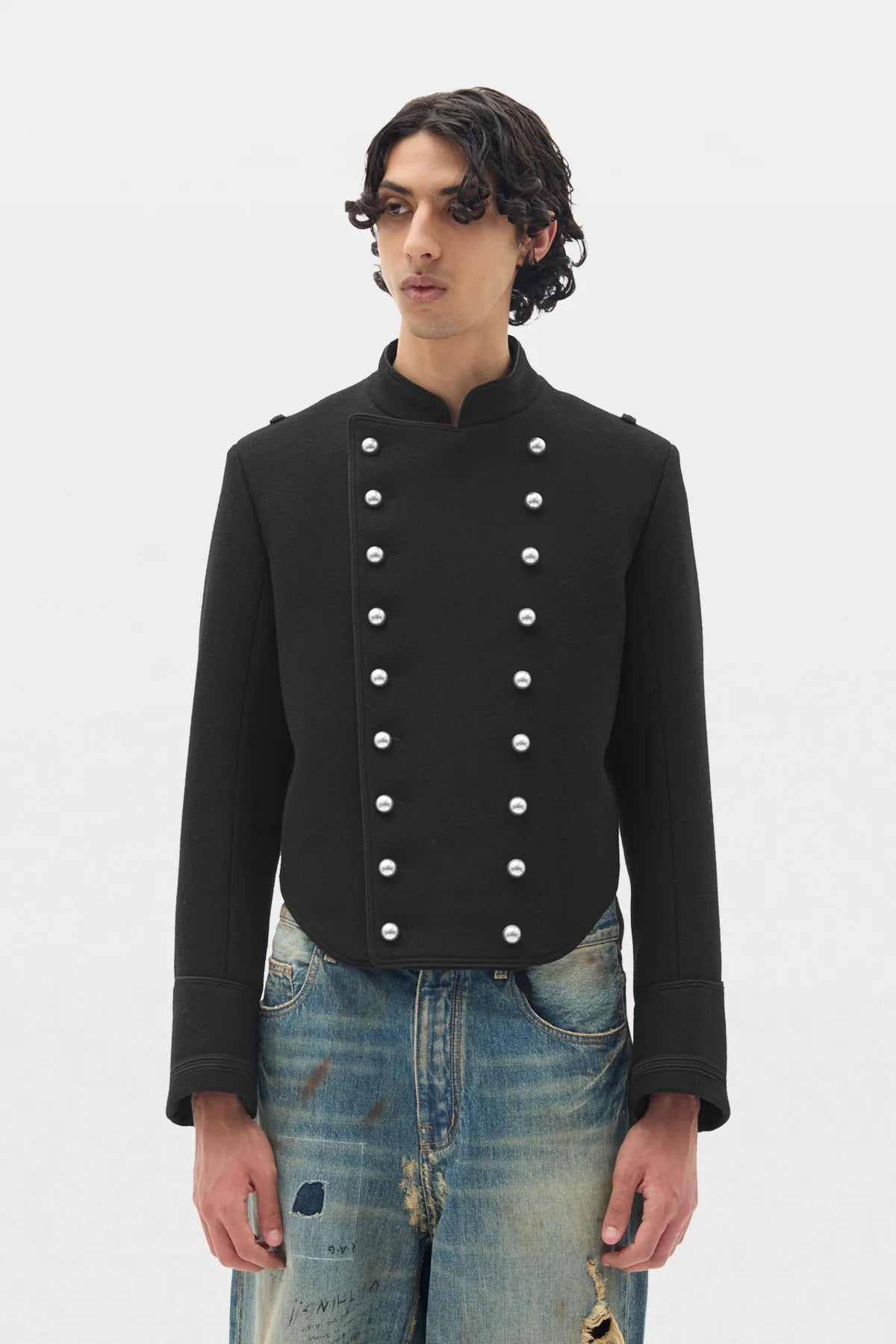 NOA DOUBLE BREASTED CROPPED MARSINA JACKET BLACK