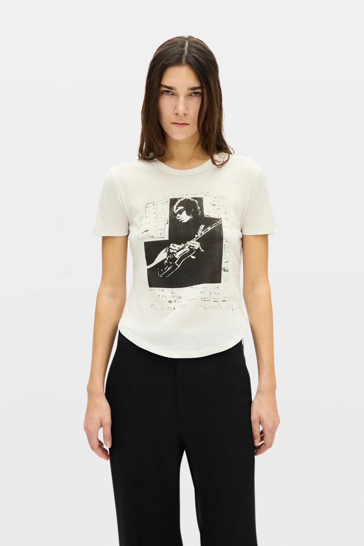 FLOOR MICRO T-SHIRT WITH "THE NIGHT WHISPERS" PRINT IVORY