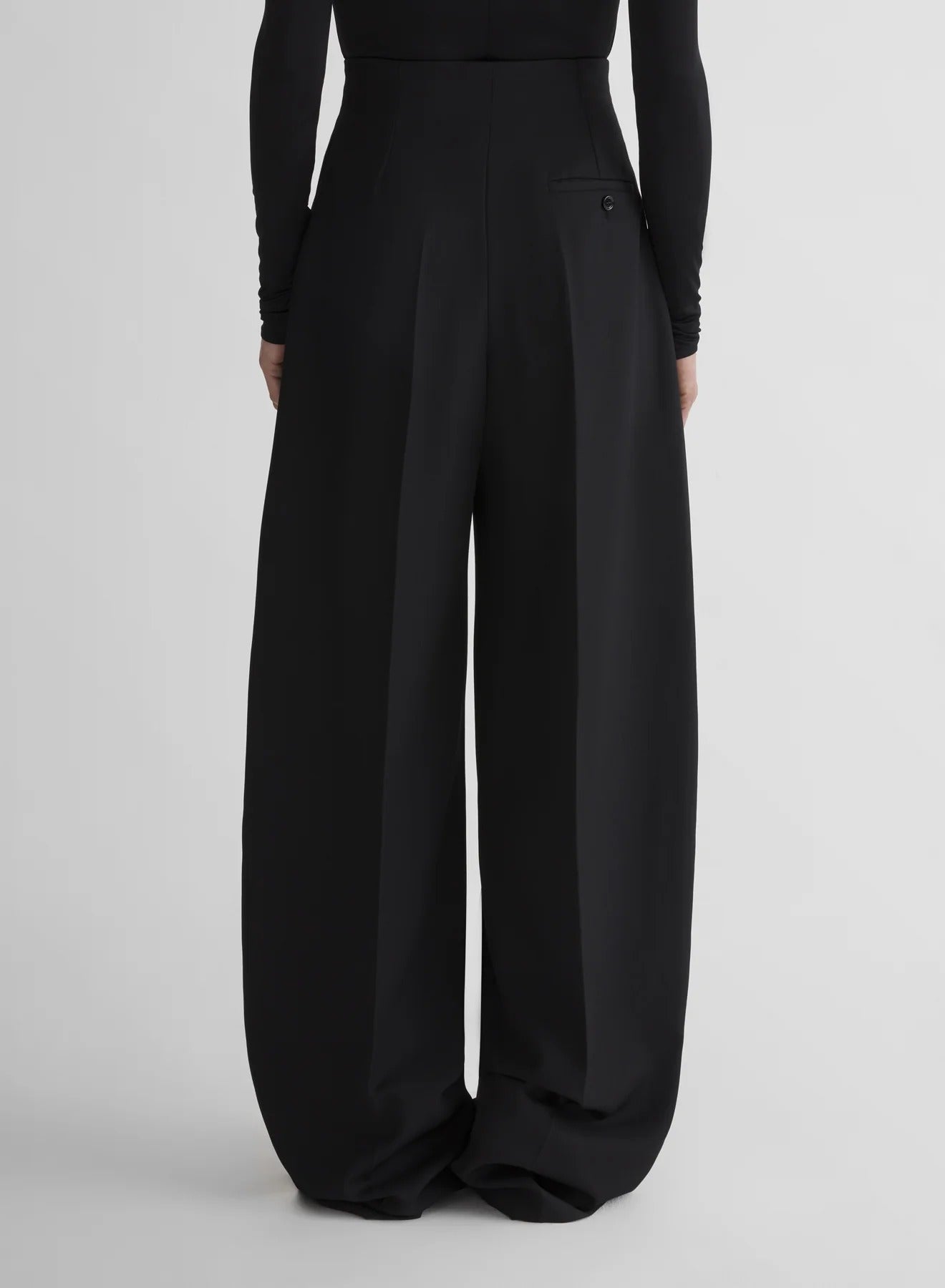 HIGH WAIST MASCULINE STRAIGHT PANTS BLACK