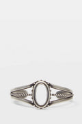 FERN TRASPARENT CABOCHON CUFF-BRACELET ANTIQUE SILVER