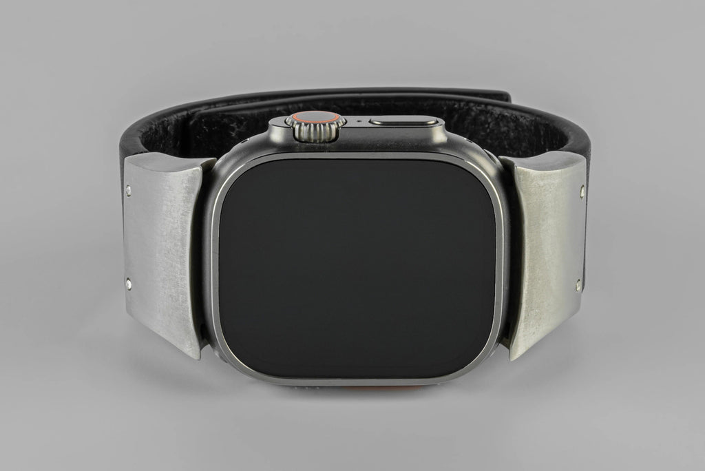 Apple Watch Bracelet (Model 1, 42-49mm, Wedge Strap, Studs, BLK+DA)