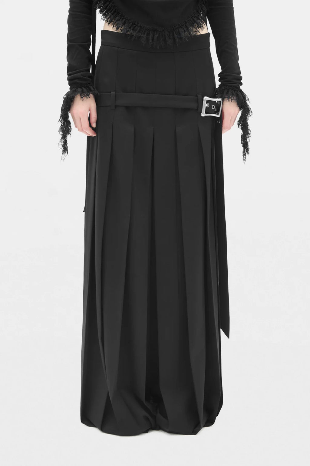 MARIKO PLEATED FRONT TROUSERS BLACK