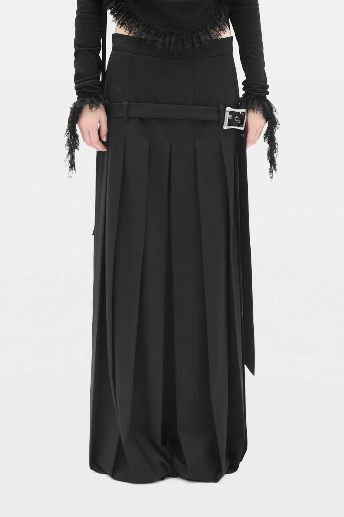 MARIKO PLEATED FRONT TROUSERS BLACK