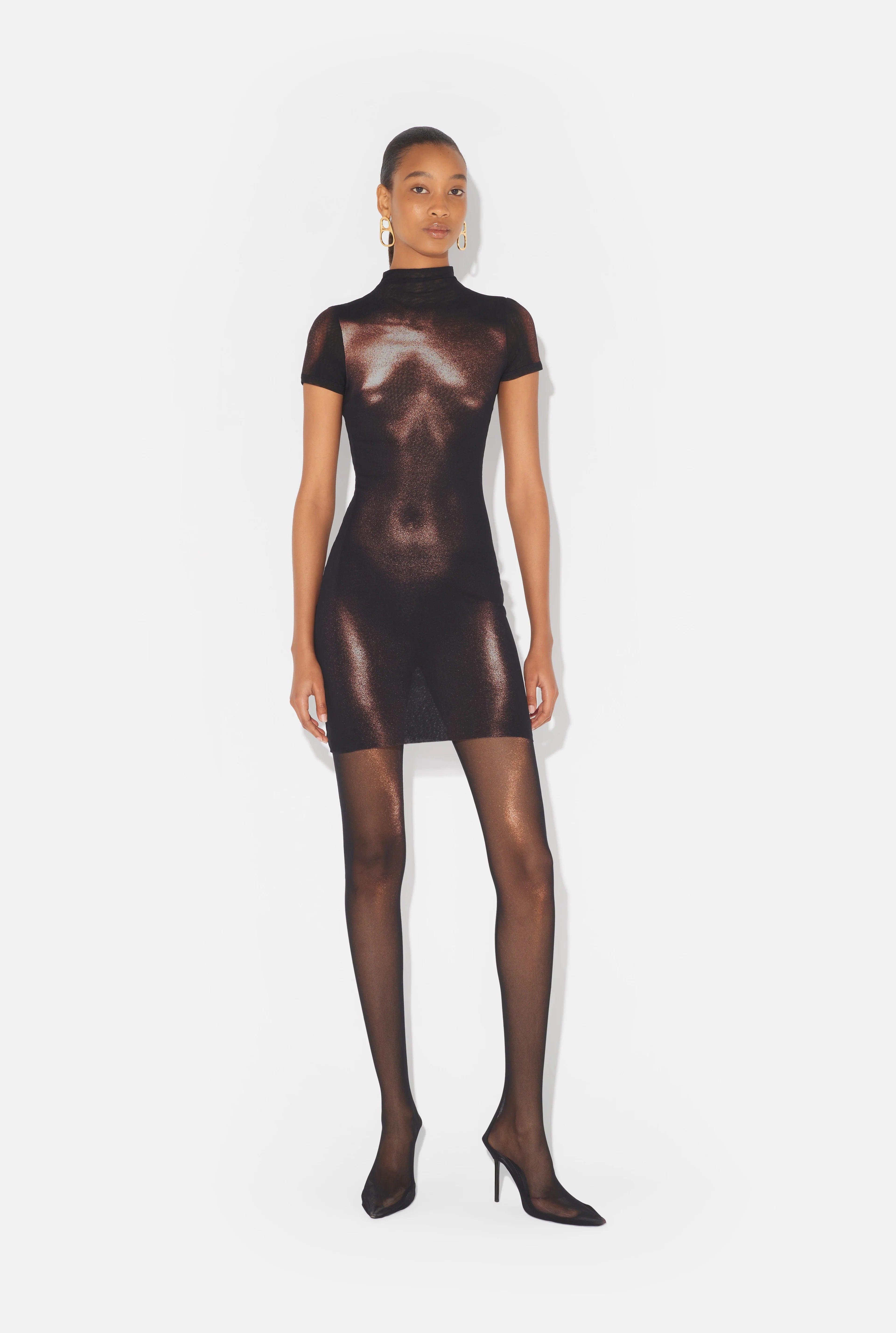 MESH SHORT DRESS "BODY DUST"