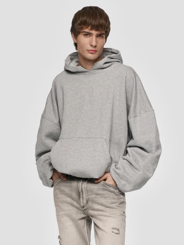 INFLATED HEATHER GREY HOODIE
