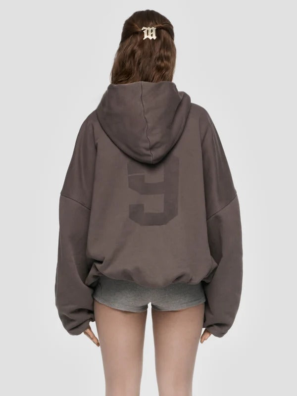 INFLATED MBH DEVIL ZIPPED HOODIE WASHED GREY