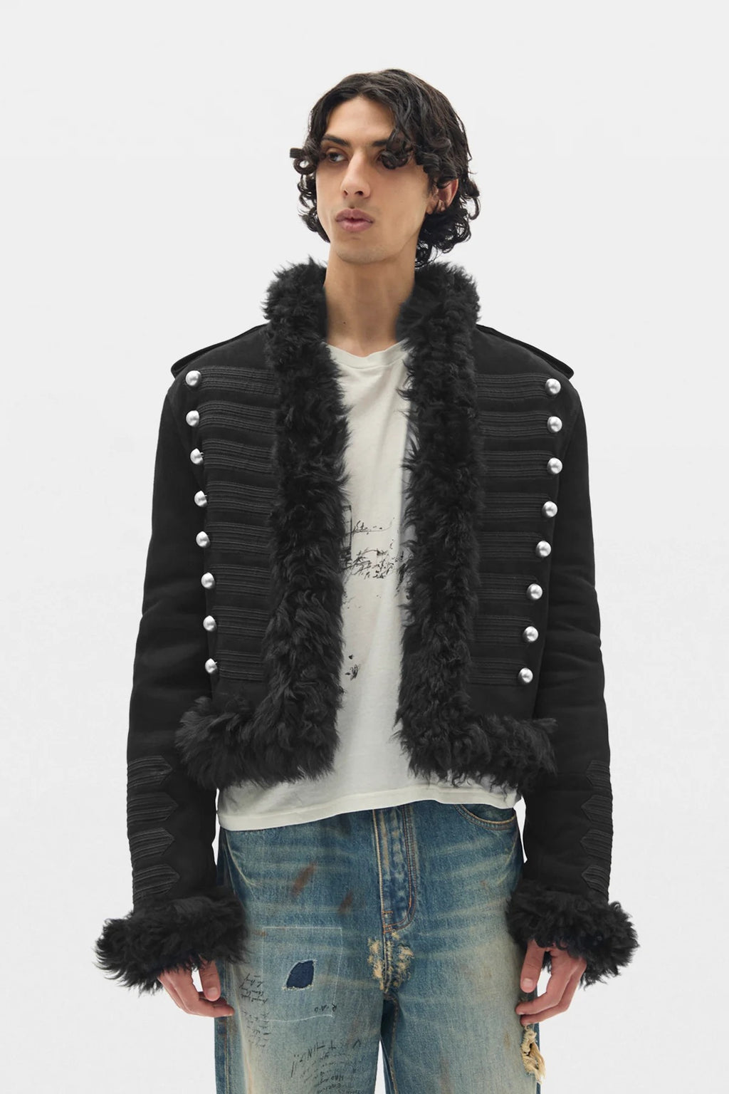 MALDUS EMBROIDERED CROPPED MARSINA JACKET BLACK