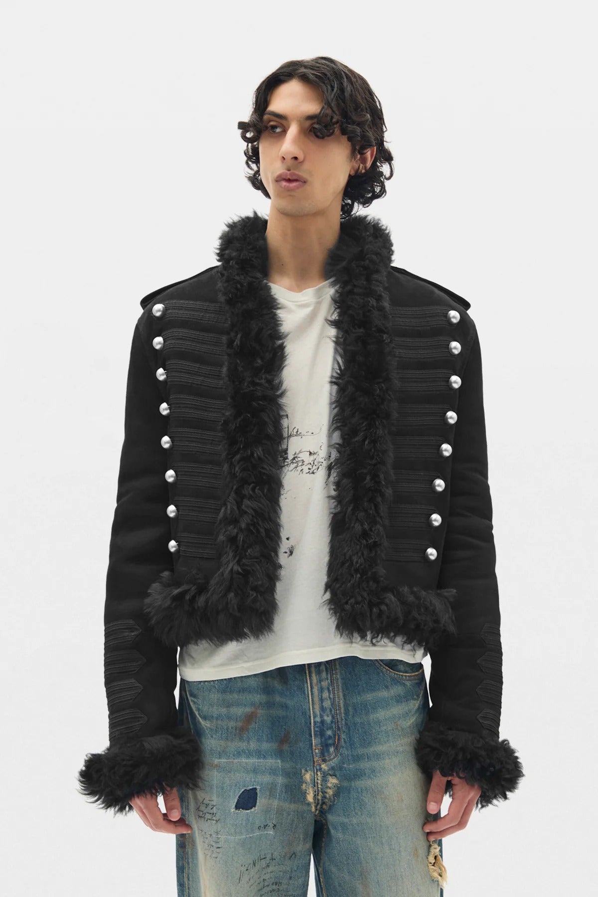 MALDUS EMBROIDERED CROPPED MARSINA JACKET BLACK