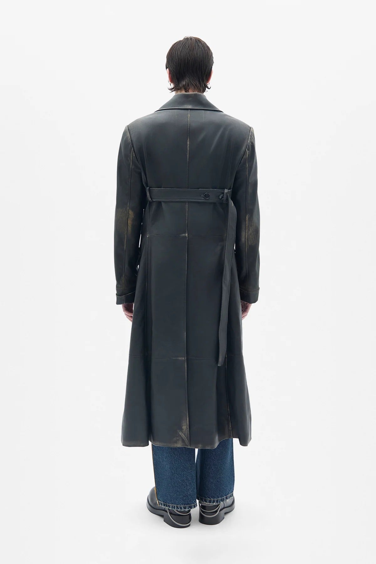 AILO X-LONG BELTED COAT BLACK/NUDE