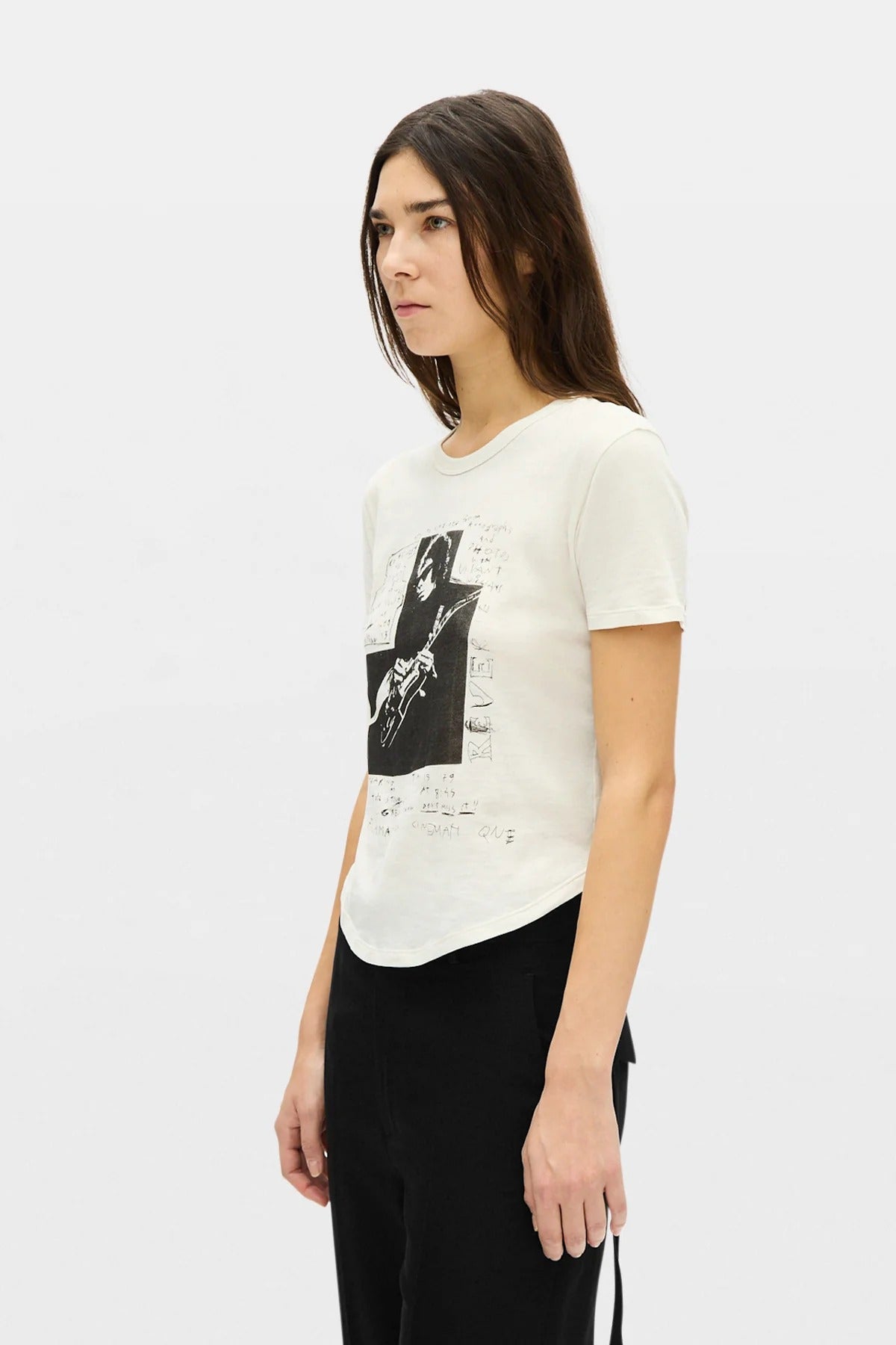 FLOOR MICRO T-SHIRT WITH "THE NIGHT WHISPERS" PRINT IVORY