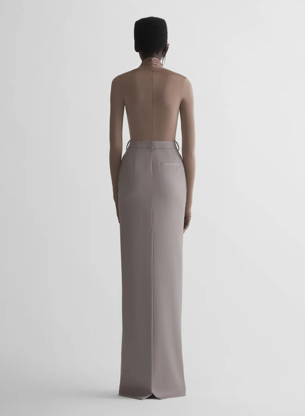 LONG TAILORED SKIRT GREY