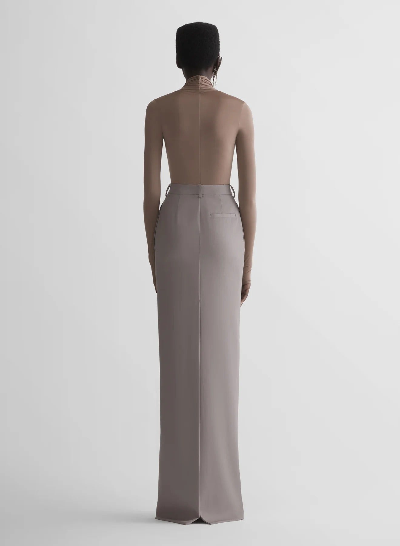 LONG TAILORED SKIRT GREY
