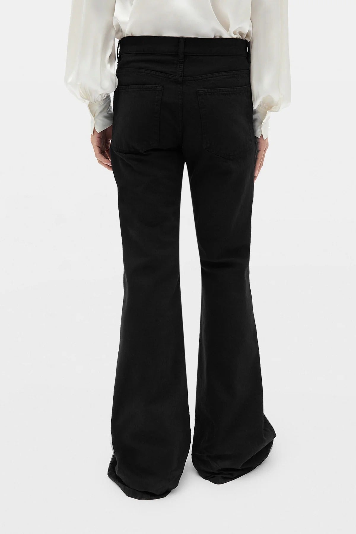 HAMO 5-POCKETS SLIM FIT BOOTCUT TROUSERS BLACK