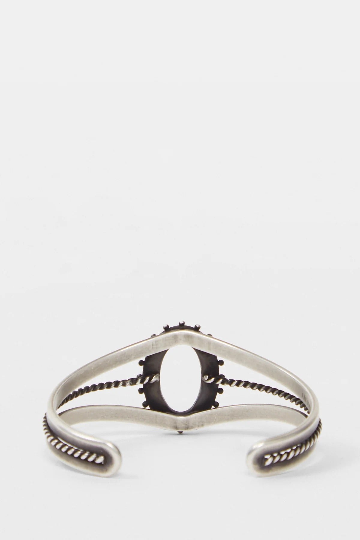 FERN TRASPARENT CABOCHON CUFF-BRACELET ANTIQUE SILVER