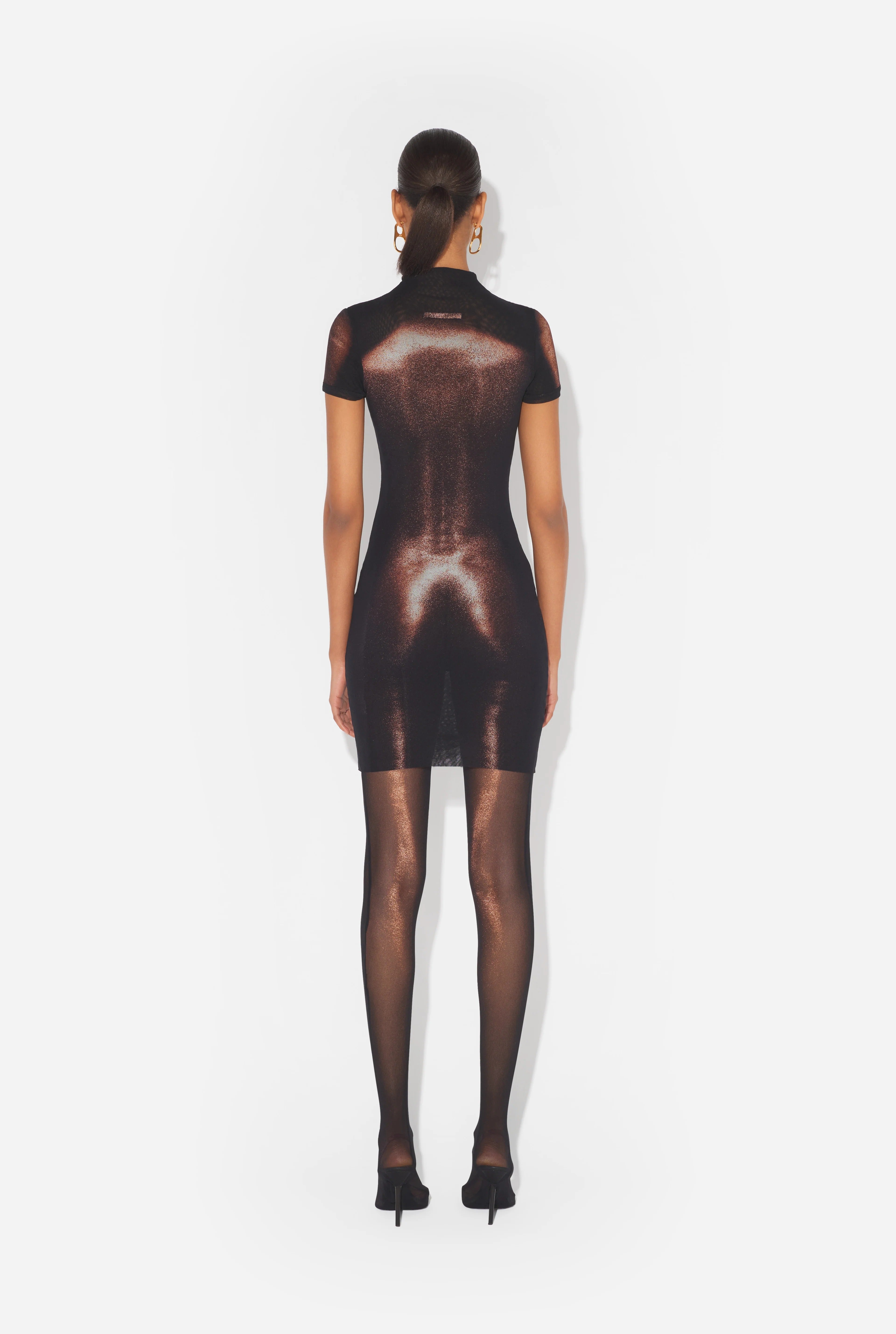MESH SHORT DRESS "BODY DUST"