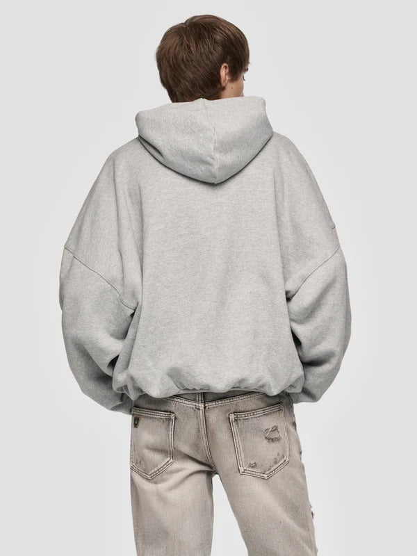 INFLATED HEATHER GREY HOODIE
