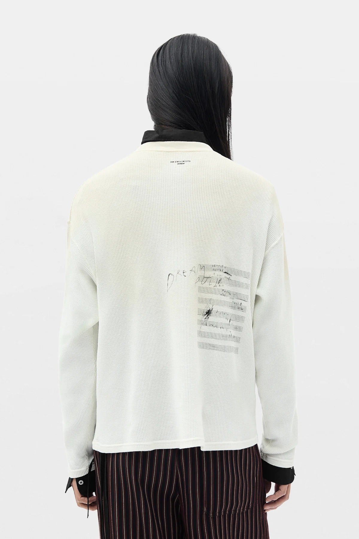 EMIL WAFFLE JERSEY T-SHIRT "THE NIGHT WHISPERS" PRINT CHALK