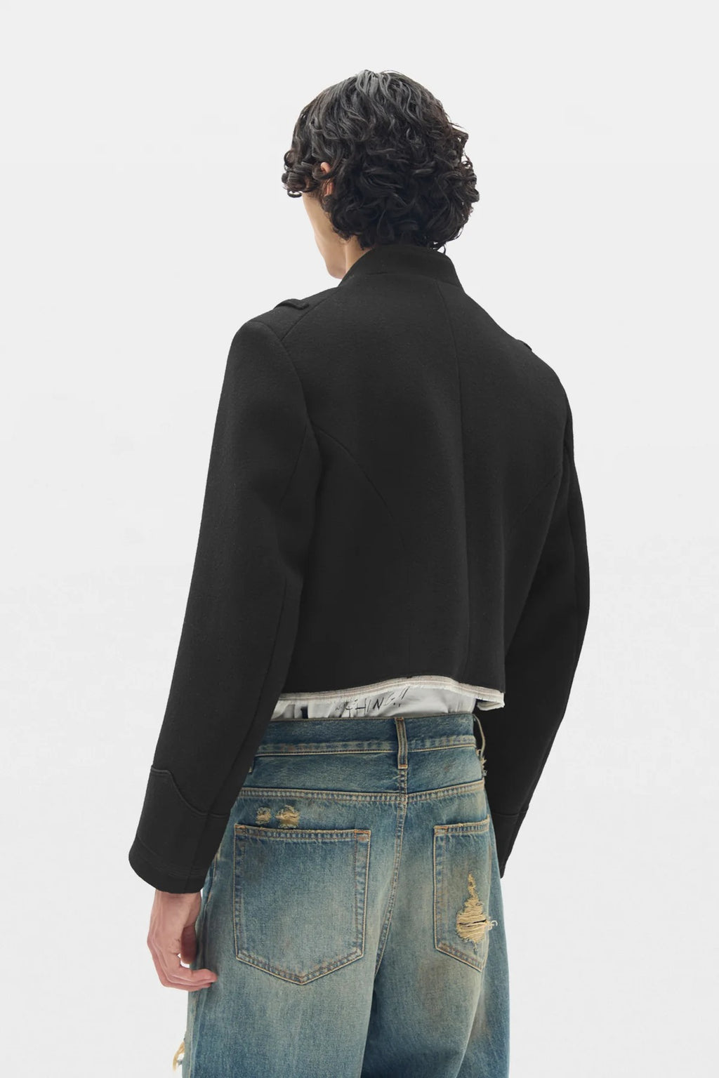 NOA DOUBLE BREASTED CROPPED MARSINA JACKET BLACK