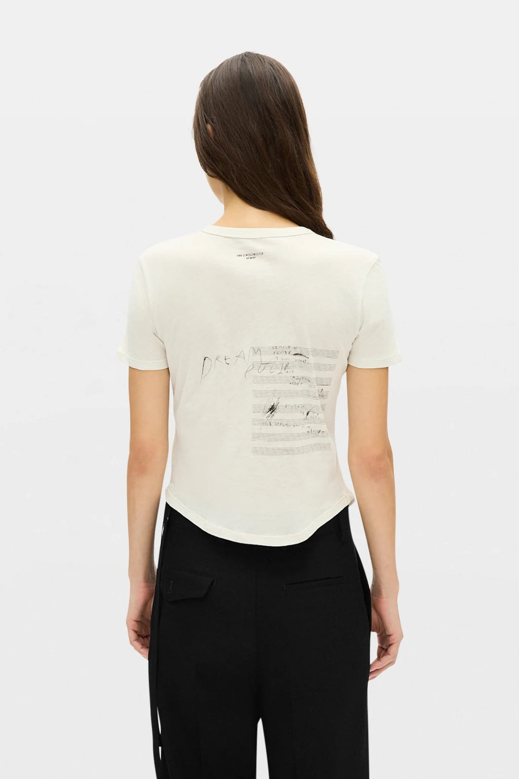 FLOOR MICRO T-SHIRT WITH "THE NIGHT WHISPERS" PRINT IVORY