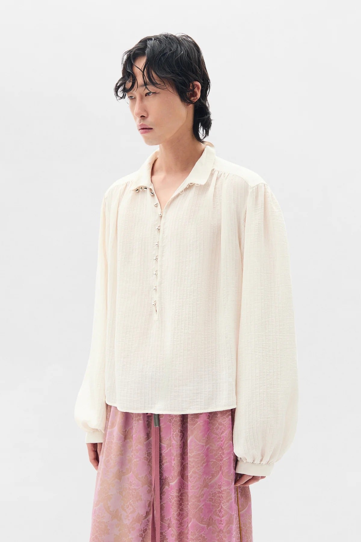 THORALD HIGH COMFORT CROPPED SERAFINO TOP CHALK