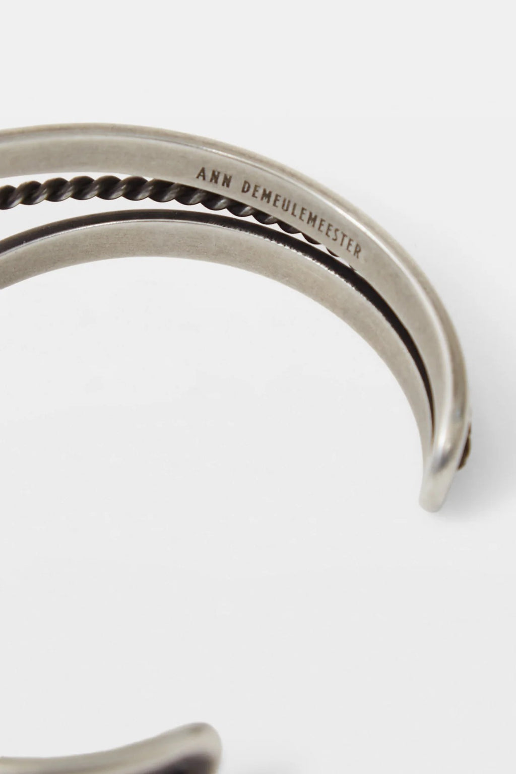 FERN TRASPARENT CABOCHON CUFF-BRACELET ANTIQUE SILVER