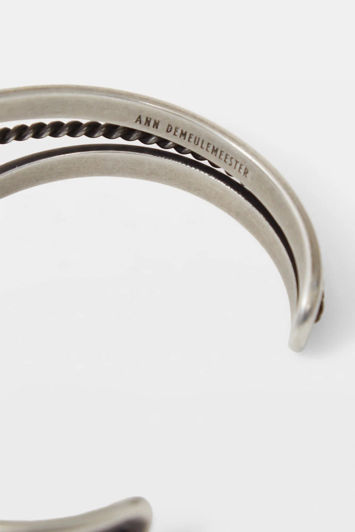 FERN TRASPARENT CABOCHON CUFF-BRACELET ANTIQUE SILVER