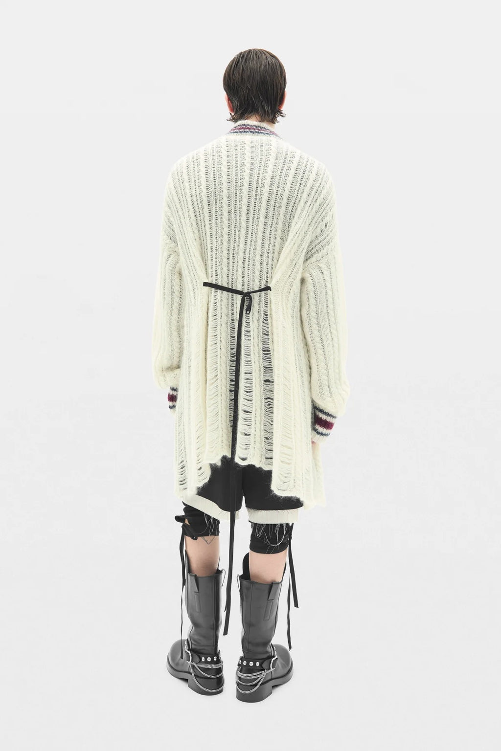 ULVER CABLE KNIT LADDER STITCH CARDIGAN WARM WHITE