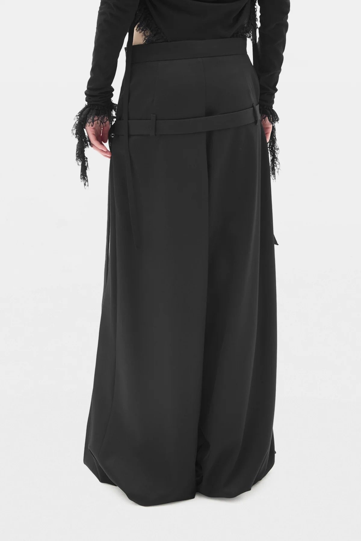 MARIKO PLEATED FRONT TROUSERS BLACK
