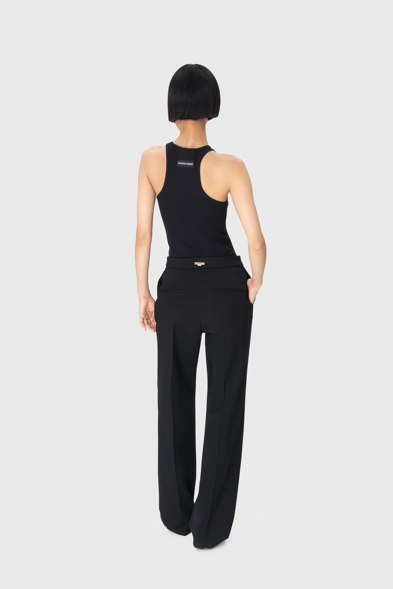 MOON LOGO RIBBED JERSEY TANK TOP BLACK