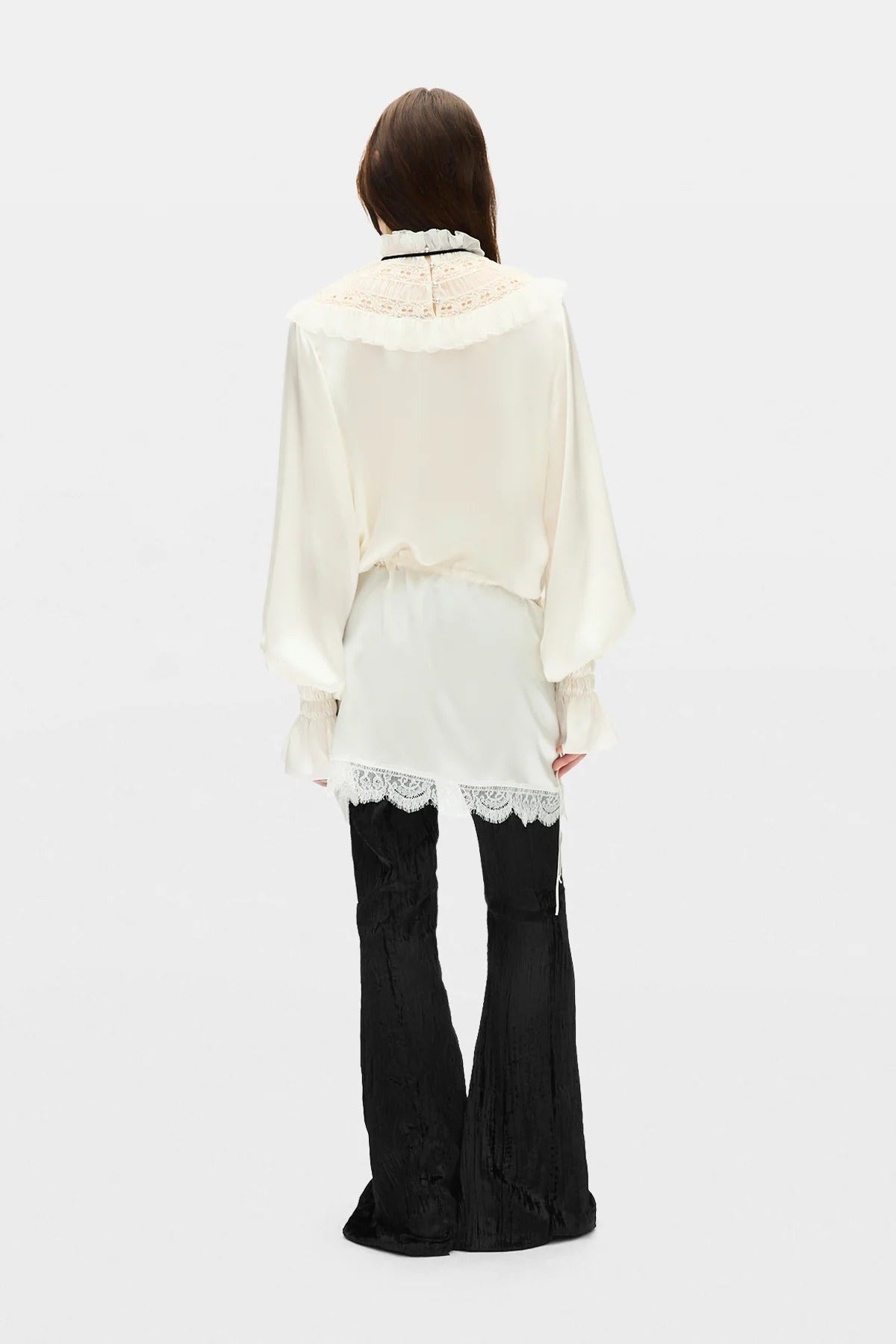 ARMIDA RUFFLE COLLAR MINI DRESS IVORY