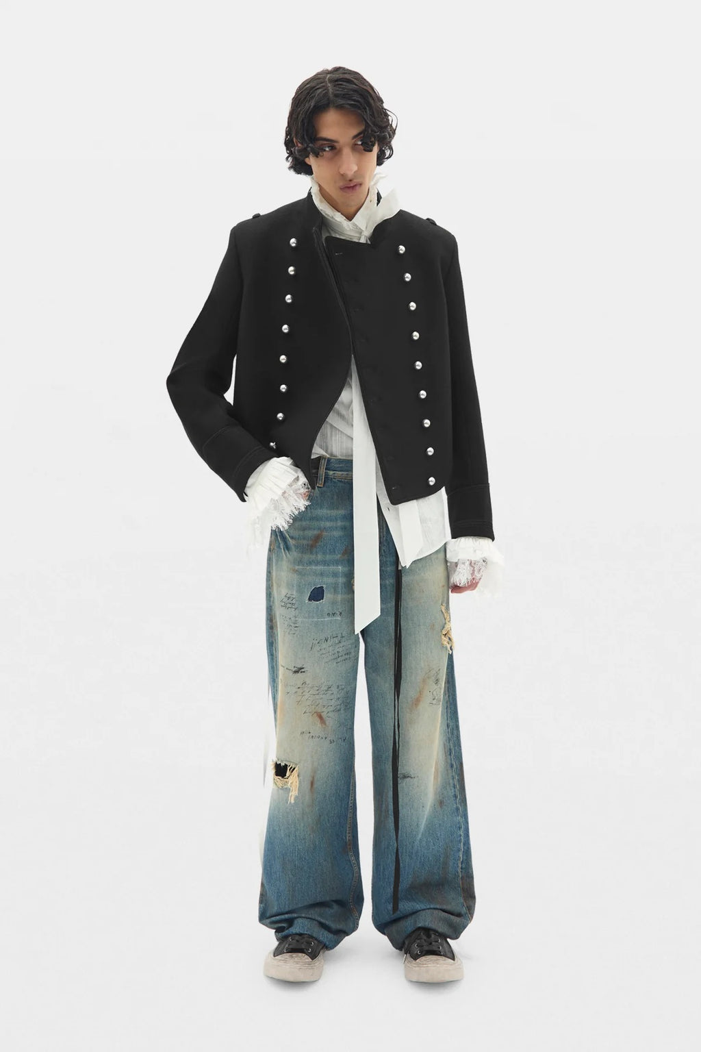 NOA DOUBLE BREASTED CROPPED MARSINA JACKET BLACK