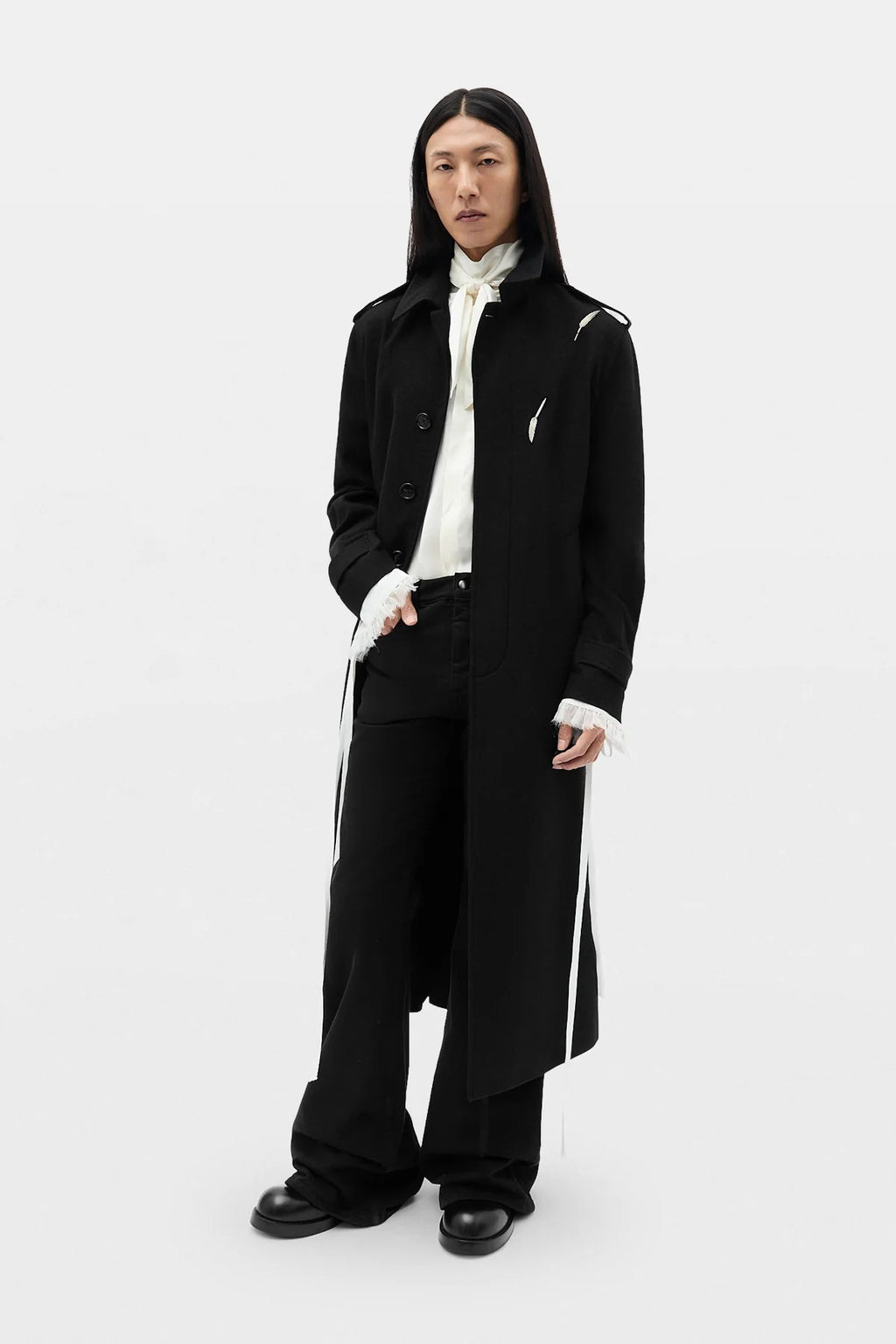 RUNO BOW TIE COLLAR SHIRT IVORY