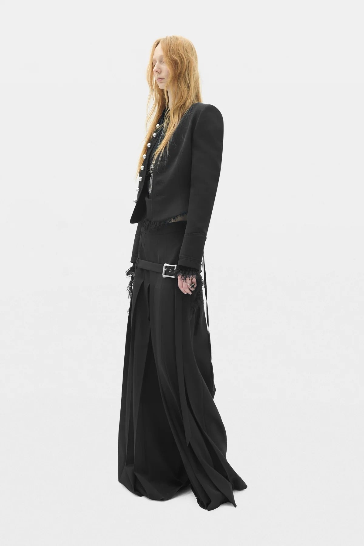 MARIKO PLEATED FRONT TROUSERS BLACK