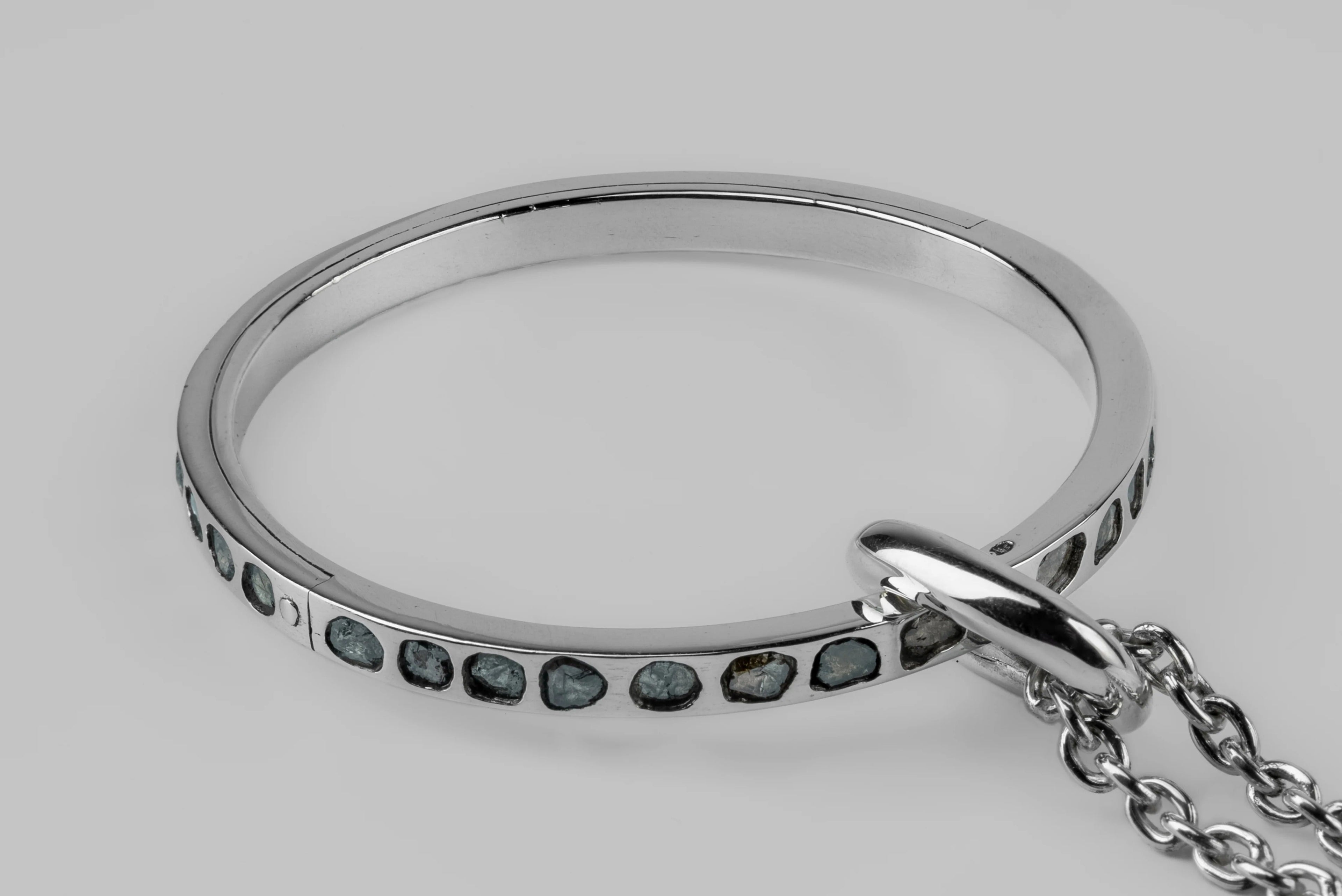 Portal Necklace v3 (Medium, Full Mega Pavé, Blue Diamond Slabs, PA+BDIA)