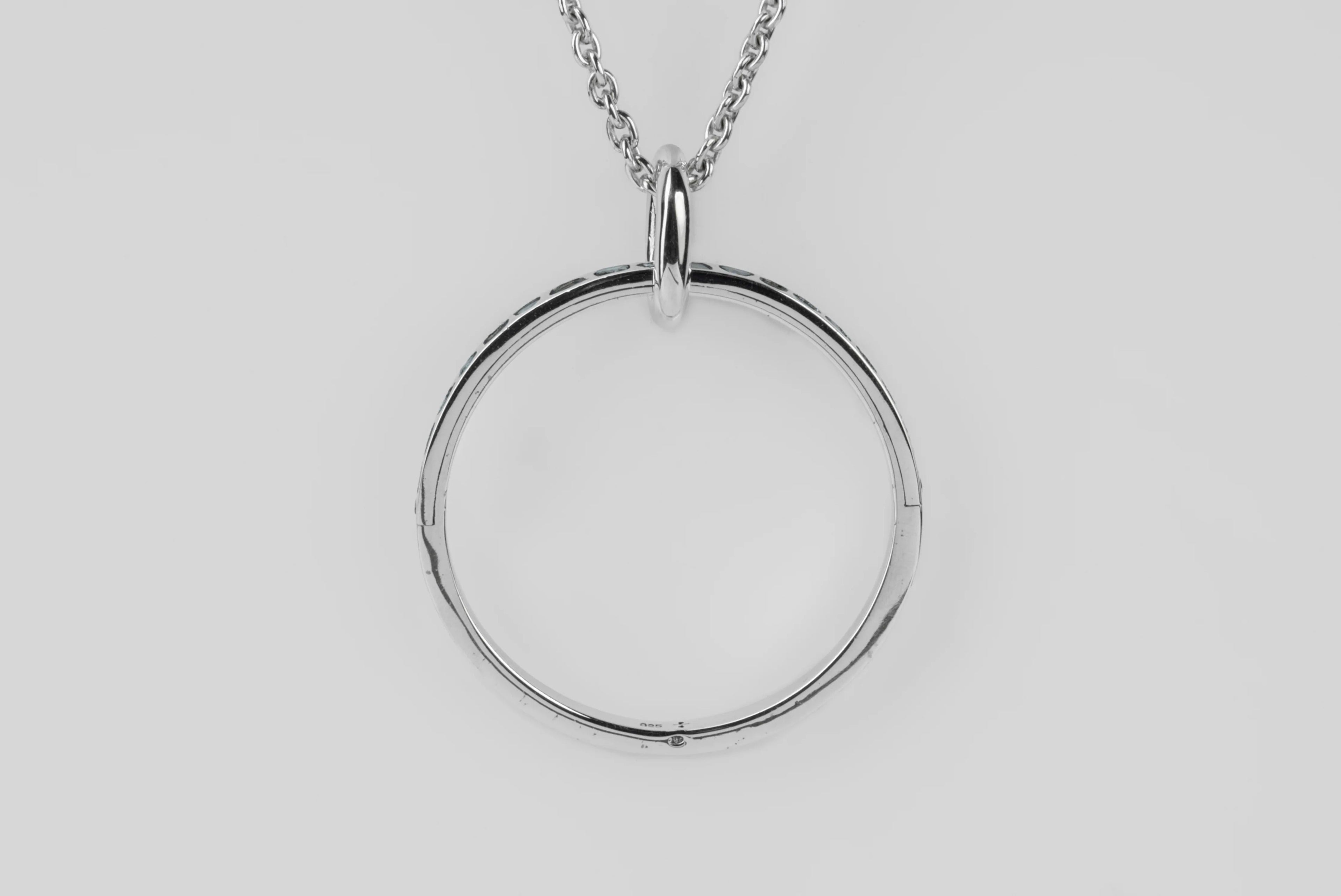 Portal Necklace v3 (Medium, Full Mega Pavé, Blue Diamond Slabs, PA+BDIA)