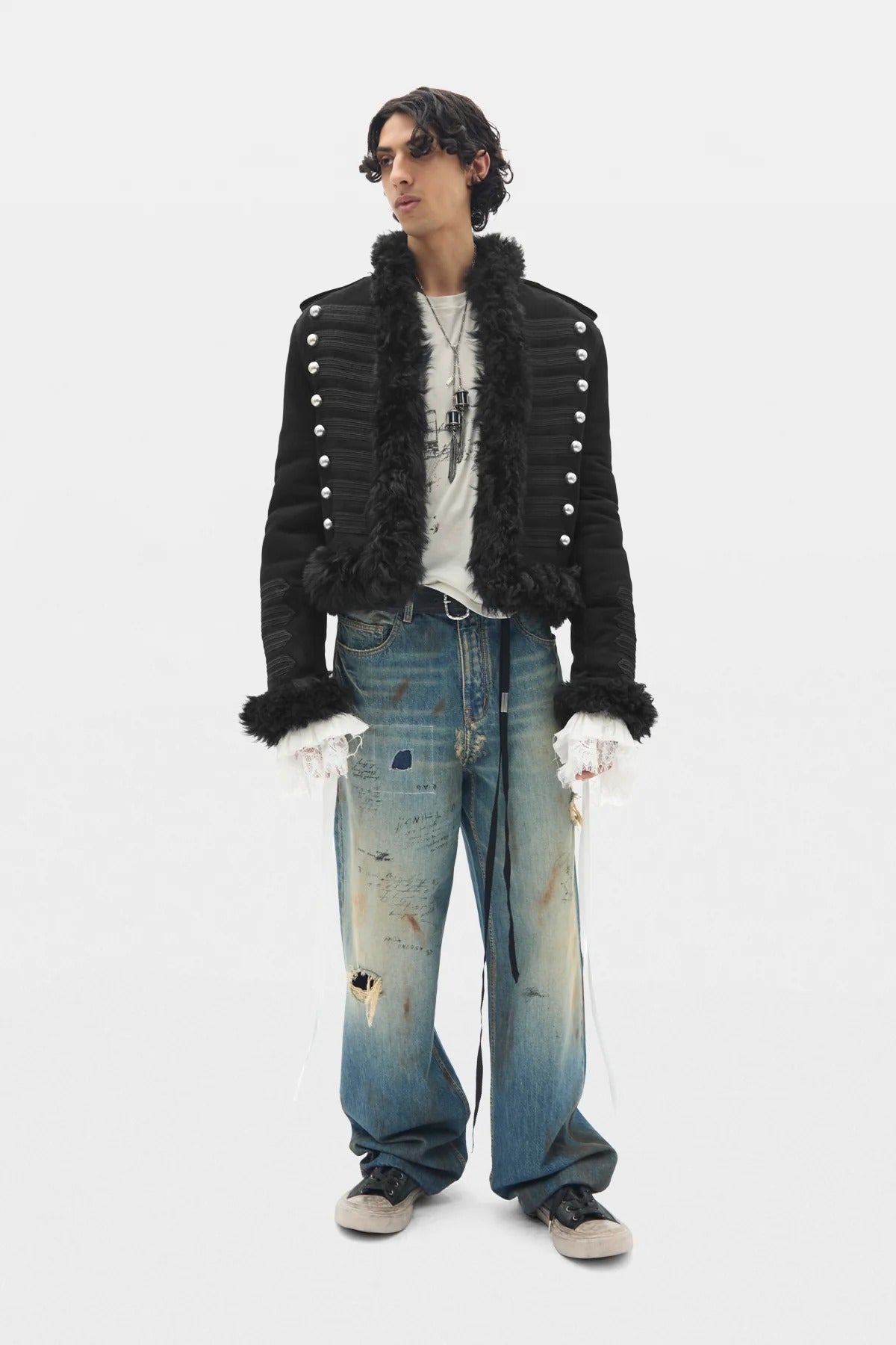 MALDUS EMBROIDERED CROPPED MARSINA JACKET BLACK